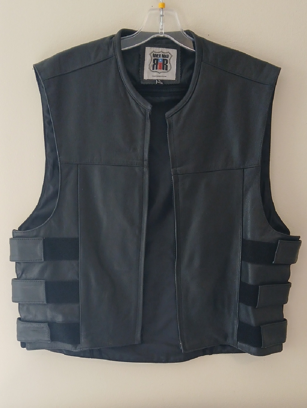 River Road Black Leather Performance Vest